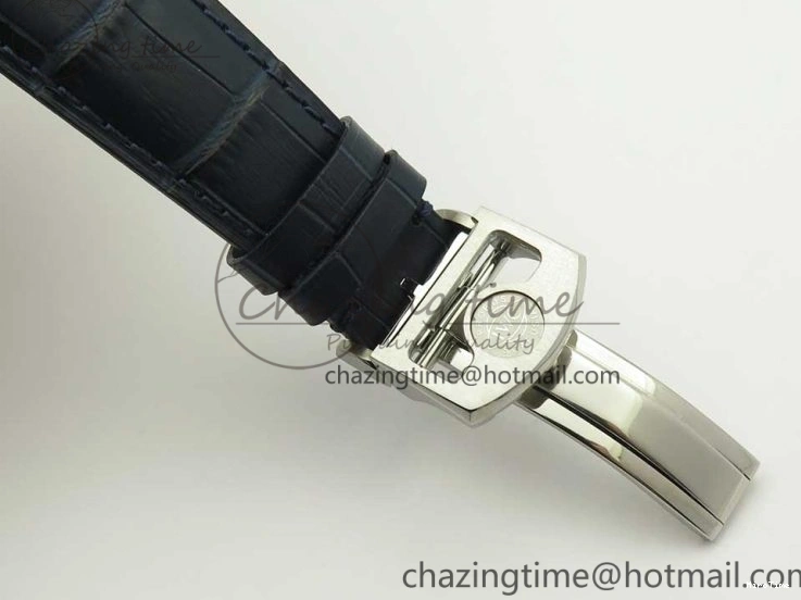 MIROTIME 0506 Portuguese Tourbillon IW5046 SS ZF Best Edition White Dial Blue Markers on Blue Leather Strap Fashionable 7149